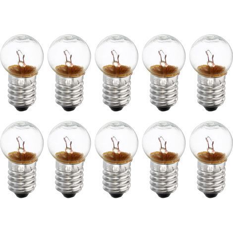 10 Ampoule E10 Miniature DC 4.8V Lumière Jaune Chaude Verre Métal Pour Lampe De Poche Instrumentation Avec Boîte (1/5)