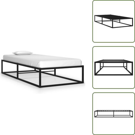 Estructura de cama metalica - vidaXL Estructura de cama sin colchón metal negro 90x200 cm - Cama moderna