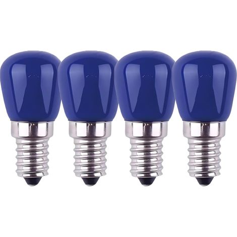 Lot de 4 ampoules LED E14 bleues 3 W, E14, bleu décoratif, remplacement pour ampoules rouges 25 W, adaptées pour l'éclairage d'ambiance, Halloween, lumières décoratives de Noël [Classe énergétique B] (1/5)