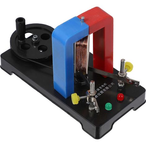 Expérience de science physique sur un générateur électrique à courant continu actionné manuellement-17.3X8.8CM