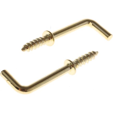 Rs Pro – Crochets carrés à épaulement en laiton nickelé – Lot de 10 – Largeur d'ouverture 20mm – Pour fixation acier durable