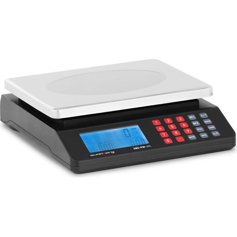 Steinberg Systems – Balance de table LCD 30 kg – Écran rétroéclairé – Surface en acier inoxydable 215 x 175 mm – Autonomie 9,5 h avec 3 piles AA