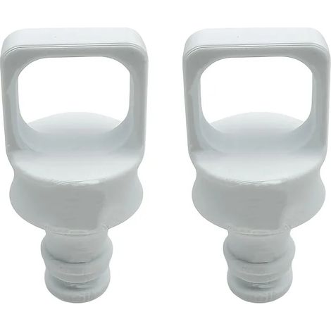 (BLANC) 2 bouchons anti-poussière à crochet pour raccord de tuyau d'arrosage Gardena, obturateurs de tuyau d'eau pour l'hivernage et l'organisation du garage (1/5)