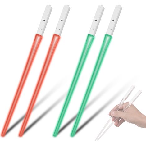 Baguettes LED laser – Lot 2 paires – 9 couleurs – ABS transparent – Lavables – Portables (1/5)