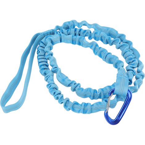 [corde de traction pour vélo] [modèle X-trek] [sangle extensible 1.7m/3m] [nylon/alloy] [bleu] [kit complet 1 corde + 1 housse + 1 mousqueton + 1 attache] [portable] [idéal entraînement/rando] (1/5)
