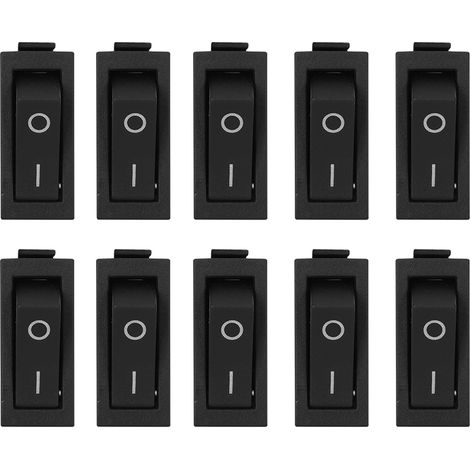 Lot de 10 interrupteurs à bascule bipolaires marche/arrêt à 2 positions KCD3, bornes argentées, accessoires pour la maison (1/5)
