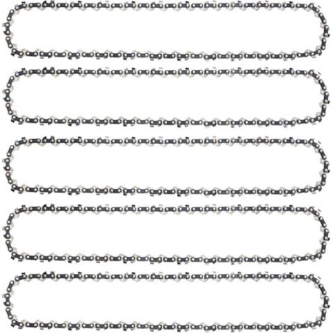 Lot de 5 Chaînes d'Élagueuse sur Perche pour Guide-Chaîne de 10" (25 cm), 40 Maillons d'Entraînement, Faible Rebond, Compatibles avec Black & Decker, Ryobi et autres (1/4)