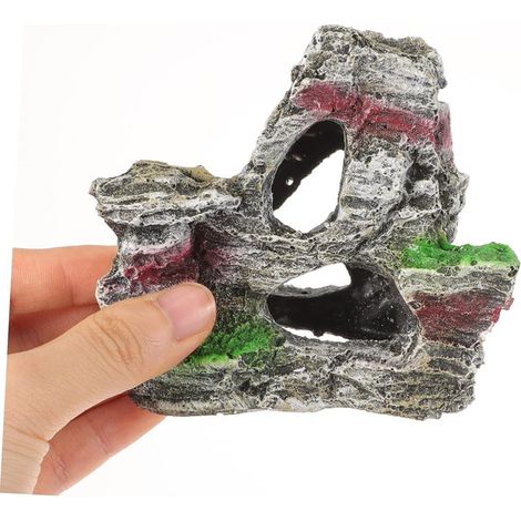 Décoration d'aquarium en résine Rocher artificiel pour poissons Ornement de paysage pour aquarium Grottes de cachette pour petits poissons et crevettes (1/5)