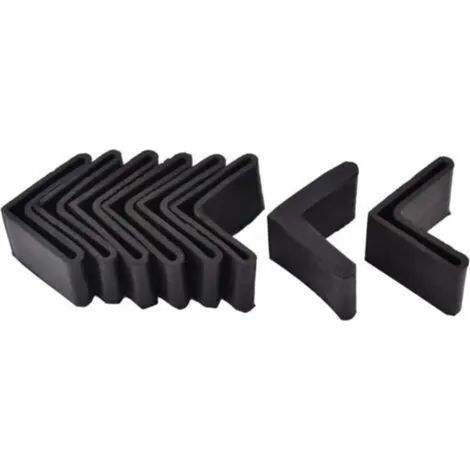 Embouts de pieds de chaise en fer en forme de L, 8 pièces, noirs, 40 x 40 mm, pour meubles et tables.