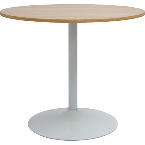 Tavolo da pranzo design rotondo in finitura quercia e bianco D90 cm CALISTA