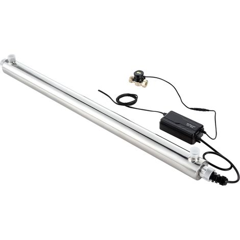 Purificateur d'eau UV 55W 12GPM 220V, filtre à ultraviolets polyvalent avec boîtier en acier inoxydable, manchon en quartz, pour maison, douche, eau potable et nettoyage (1/5)