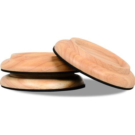 Protectores de suelo para piano, antideslizantes y con amortiguación de sonido para pianos verticales (color madera natural) - Paquete de 4 (1/5)