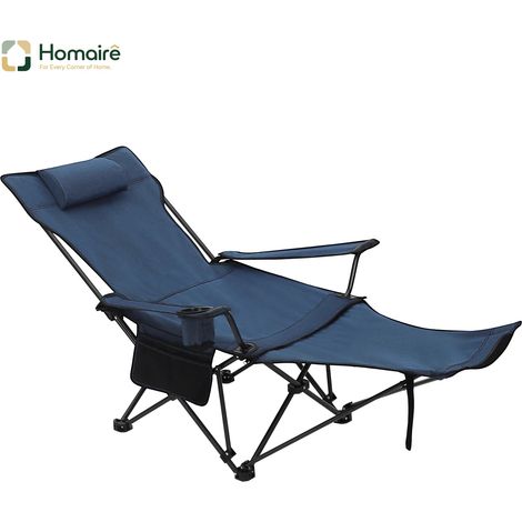 Blauer Gartenstuhl aus Stahl mit Schiebebett 160 x 84 x 44 cm HOMAIRE (1/5)