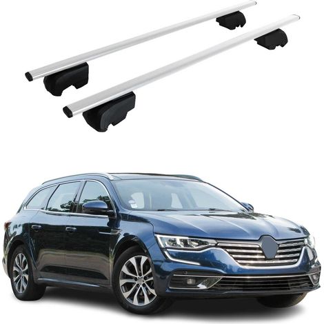 OMAC Barres de toit pour Renault Talisman 2015-2022 – City Crash tested – ISO PAS 11154:2006 – Antivol inclus – Charge max 75 kg – 2 barres Argent (1/4)