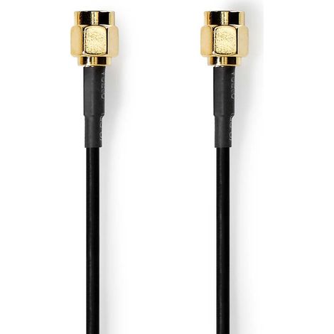 CSGL02000BK50 Câble d'antenne  SMA Mâle  SMA Mâle  Plaqué or  50 Ohm  Blindé simple  5.00 m  Rond  PVC  Noir  Label (1/2)