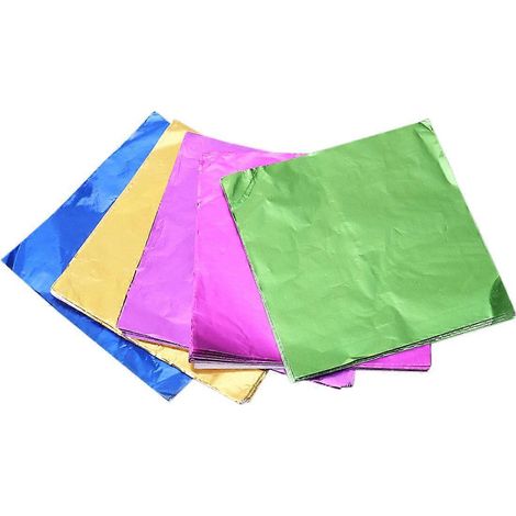 paquets de papier aluminium de qualité alimentaire, surface lisse, pour emballage de chocolats, bonbons, bombes de bain et cadeaux (8x8cm)-8.00X8.00X0.01CM