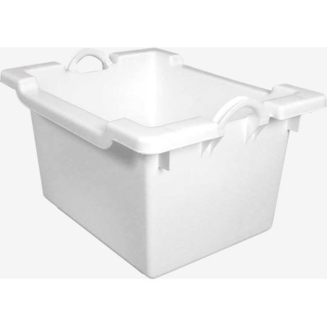 Bac comporte empilable emboîtable 60 L - blanc - Gilac