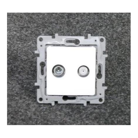 Prise TV/SAT étoile blindée blanc Pur encastré avec support sans plaque NILOE (1/3)