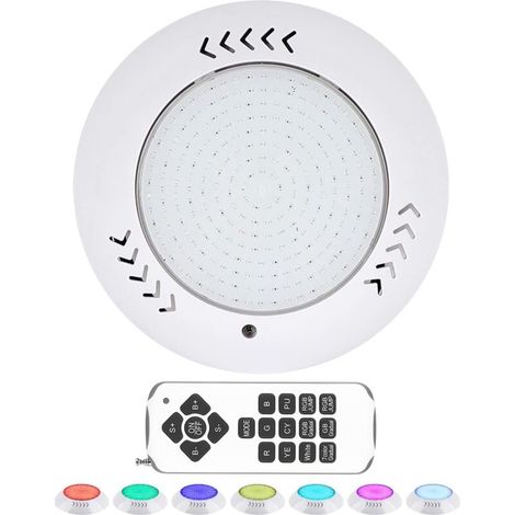 Proyector de piscina RGB multicolor de 18 W, luces LED sumergibles IP68 con control remoto para decoración de piscinas, fiestas, festivales y fuentes [CA/CC 12 V A+++] (1/4)