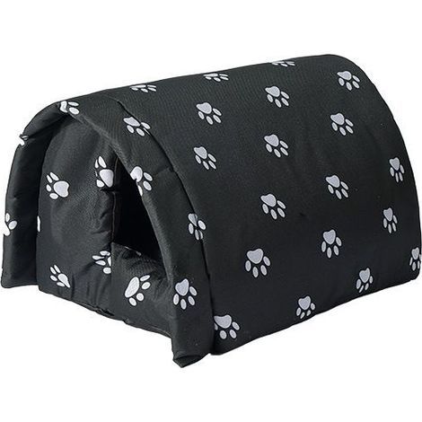 Niche d'extérieur pour Chat Résistante à l'hiver Imperméable et Chaude Maison d'animaux avec Doublure Douce Pliable Résistant Aux Intempéries Abri pour Animaux Domestiques Errants 42x31x28cm (1/4)
