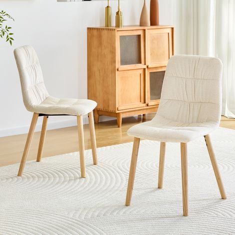 MEUBLIV Sillas de comedor 42x48x88 cm blancas - respaldo ergonómico, lote de 2 (1/5)