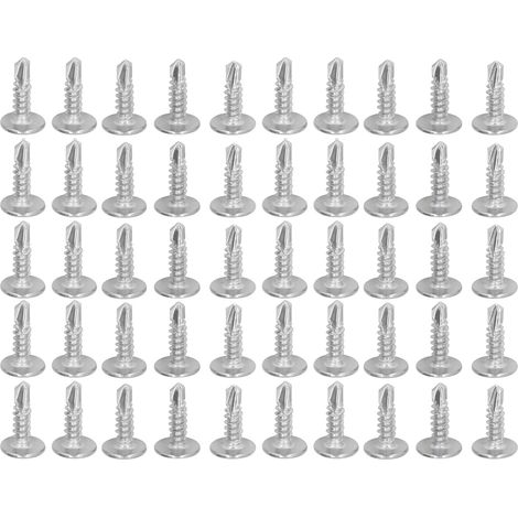 Packung mit 100 selbstbohrenden Schrauben mit Senkkopf und Unterlegscheibe, Edelstahl, Befestigungsmaterial, 4,2 x 16 mm (1/5)