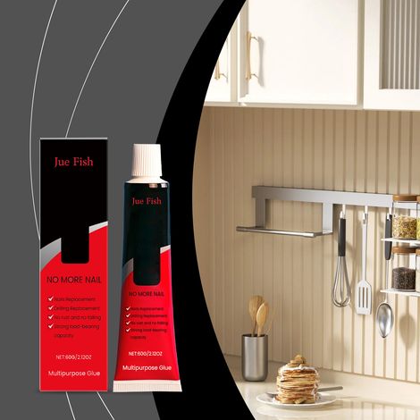 No-nail adhesive, suitable for construction, home furnishing, shear resistance, temperature resistance, shock absorption, and general use (tiles, metal, glass) -- 60g -- BIEMMEDUE (1/5)
