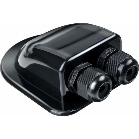 Black 2 Way Solar Cable Grommet - Waterproof Solar Roof Grommet - For Motorhome, Photovoltaic, RV, Camper - Satellite System and Air Conditioning - ABS (1/5)