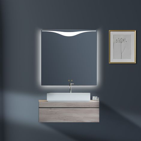 Espejo de baño con antivaho y luz LED CLIO, 80x80cm - MANILLONS TORRENT (1/4)