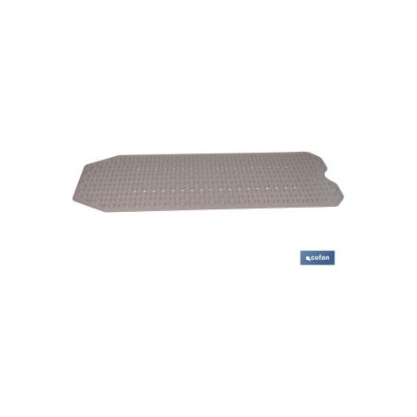 alfombrilla antideslizante con ventosas 40 x 104 cm, goma termoplástica beige piedra (1/4)