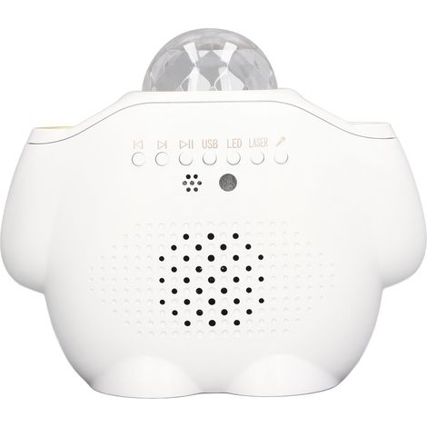 Lampe projecteur étoiles Bluetooth RGB, effet nébuleuse et vagues, télécommande (sans pile), blanc. (1/5)
