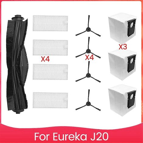 Kit de pièces de rechange pour aspirateur robot J20 : accessoires, brosses latérales principales, filtre HEPA et sac à poussière. (1/5)