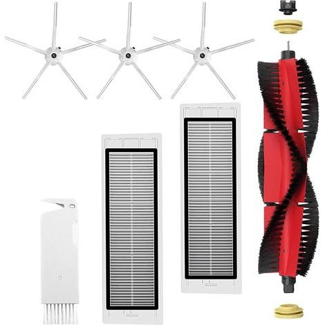 Ersatzteile für Roborock S5 Max/S6 Max/S6 Pure/S6 MaxV/S50/S51/S55/S60/S65/S5/S6 Saugroboter. Das Zubehörset enthält 1 Bürstenkopf, 2 HEPA-Filter, 3 Seitenbürsten und 1 (1/5)
