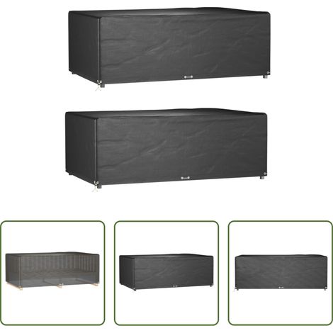 vidaXL UV-beständig - Gartenmöbel-Abdeckungen 2 Stk. 12 Ösen 213x132x75 cm Rechteckig (1/5)