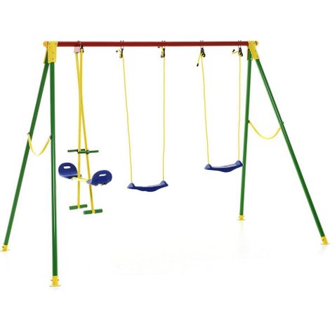 Altalena KIKO 4 Gioco Per Bimbi da 3 a 10 anni in metallo 294x166x200 cm (1/4)