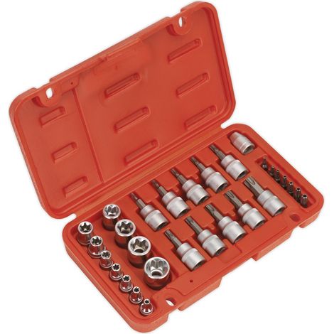 Sealey TRX-Star Socket & Security Bit Set 29pc 1/4Sq & 3/8Sq Drive AK6193 (1/4)