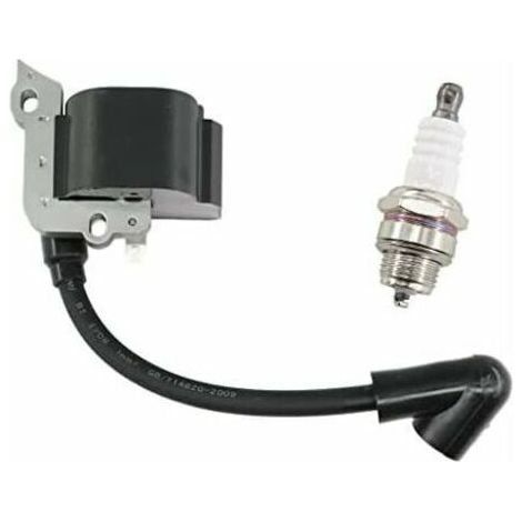 CHOYCLIT Bobine d'Allumage avec Bougie d'Allumage pour Tondeuses Stihl FS38, FS46, FS45, FS55, FC55, FC55Z, FC55 DZ, HL45, HL45Z, HS45, HS45Z, KM55, KM55RZ, KM55C, KM55R, Remplace le Numéro 4140 400 1 (1/2)