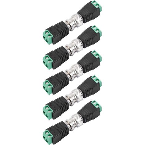 Bloc de jonction adaptateur BNC 10 paires, connecteur balun vidéo, kit de fiche mâle et femelle BNC 2 broches, connecteur de câble à bornes à vis (1/5)