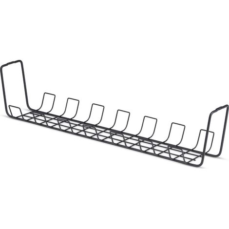 StarTech.com Vassoio Porta Cavi Sotto Scrivania da 61,5 cm, Canalina in Metallo tipo Cestello per Multipresa, Gestione Cavi con Installazione a Vite, Nero, TAA (1/4)