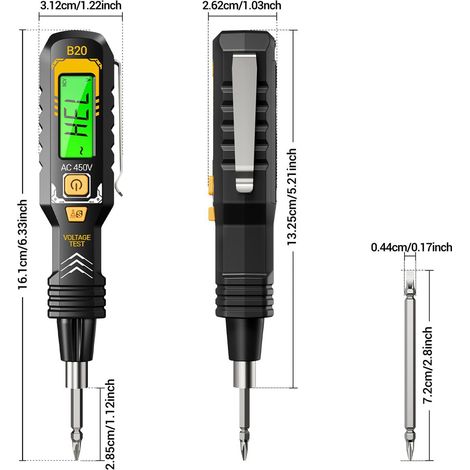 Tester elettrico Tester di tensione Rilevatore di tensione digitale ad alta precisione Interruttore di ispezione elettrica Strumento di misurazione multifunzionale (1/4)