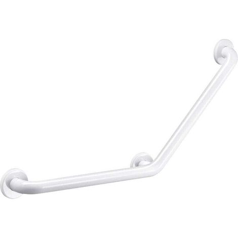 (White) Basic 135° Angled Grab Bar Armrest 45cm45cm 3 Legs (1/4)