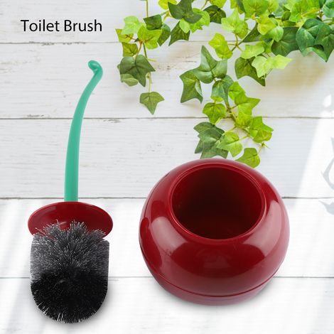 Porte-brosse WC Cherry - Forme Nettoyage - Ensemble sur pied - Accessoire de salle de bain - Rouge foncé (1/5)