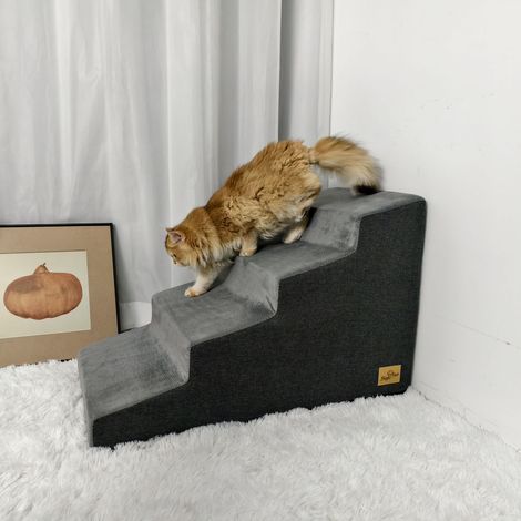 BingoPaw Non-Slip Dog Stairs Pet Ramp 3/4 Step Small Pet Cat Dog Steps for High Bed Sofa - 4 Steps