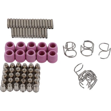 Jeu de 80 pièces consommables torche plasma, embouts pour 40/50/60A, compatible SG 55, AG 60, WSD 60, équipement de coupe professionnel. (1/5)