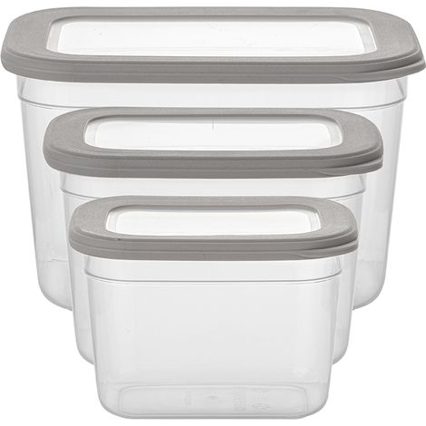 Rechteckige Kunststoff-Lebensmittelbehälter, Foodie-Set, 3er-Set, 800 ml, 1,3 l, 2,3 l