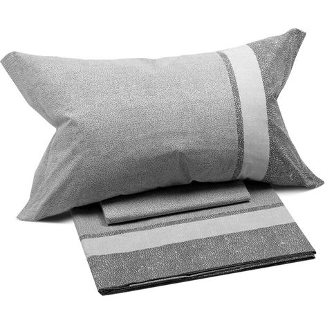 Parure de lit avec Housse de Couette 100% Coton – 2 Taies d’Oreiller 50x80 cm, Linge de Lit Confortable et Elégant - Housses de Couettes Pour 1 Personne ou 2 Personnes