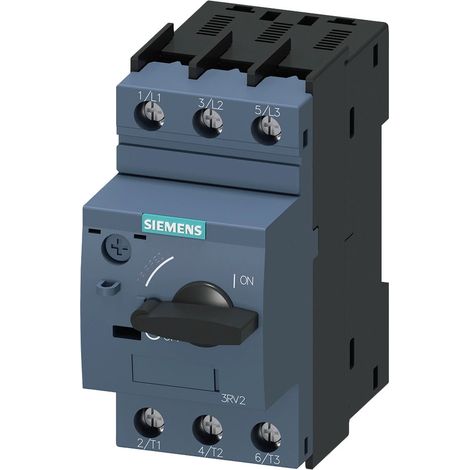 Siemens Interruptor automático, S0, Protección de motor, Clase 10, disp. A 4,5-6,3A, disp. N 82A, 3RV20211GA10