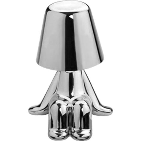 Lampe de chevet tactile, lampe de table dorée « Thinker », lampe de chevet décorative portable sans fil rechargeable avec port de chargement USB. (1/5)