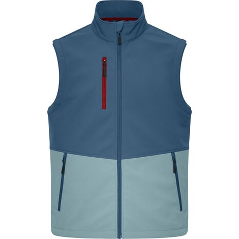 James & Nicholson Softshellweste Workwear JN1888 Gr. 2XL deep-blue/steel-blue