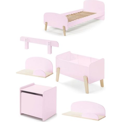 Chambre Complète Enfant 6P "Kiddy" Rose (1/5)